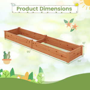 Set of 2 Wooden Vegetable Raised Garden Bed for Backyard-Orange