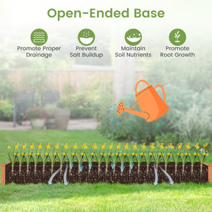 Set of 2 Wooden Vegetable Raised Garden Bed for Backyard-Orange