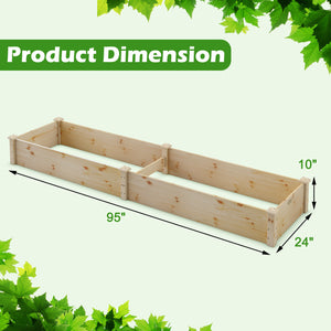 Set of 2 Wooden Vegetable Raised Garden Bed for Backyard-Natural