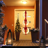 Set of 3 Christmas Lighted Wreaths with Warm White LED Lights and Bows