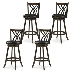 Set of 4 29" Counter Height Bar Stools with Rubber Wood Frame-Gray