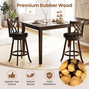 Set of 4 29" Counter Height Bar Stools with Rubber Wood Frame-Gray