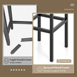 Set of 4 Bar Stool Set 26" Bar Chair with Metal Legs and Footrest-Rustic Brown