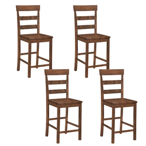 Set of 4 Counter Height Bar Stools with Rubber Wood Frame for Home Dining Room