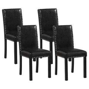 Set of 4 Dining Chairs with Solid Rubber and Wood Legs