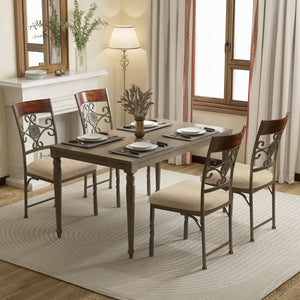 Set of 4 Dining Room Chairs Armless Kitchen Chairs Set with Seat Cushion