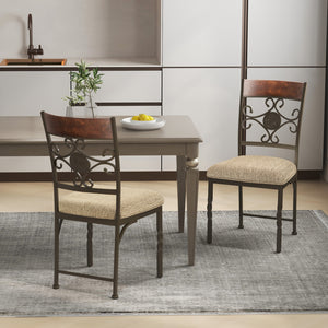 Set of 4 Dining Room Chairs Armless Kitchen Chairs Set with Seat Cushion