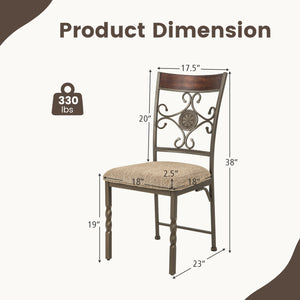 Set of 4 Dining Room Chairs Armless Kitchen Chairs Set with Seat Cushion