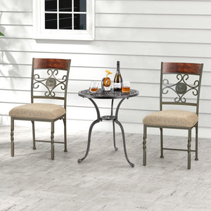 Set of 4 Dining Room Chairs Armless Kitchen Chairs Set with Seat Cushion