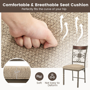 Set of 4 Dining Room Chairs Armless Kitchen Chairs Set with Seat Cushion