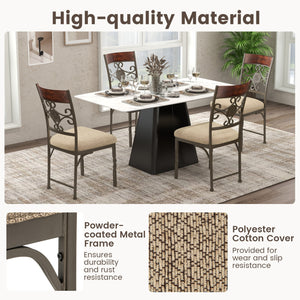 Set of 4 Dining Room Chairs Armless Kitchen Chairs Set with Seat Cushion