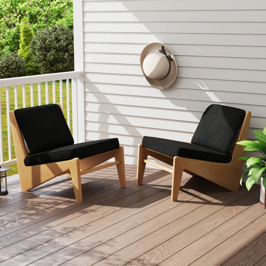 Set of 4 Outdoor Patio Cushion Set with Removable Covers-Black