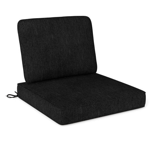 Set of 4 Outdoor Patio Cushion Set with Removable Covers-Black