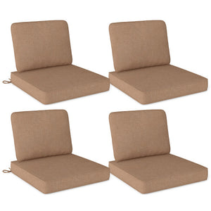 Set of 4 Outdoor Patio Cushion Set with Removable Covers-Brown