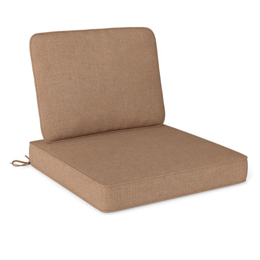 Set of 4 Outdoor Patio Cushion Set with Removable Covers-Brown