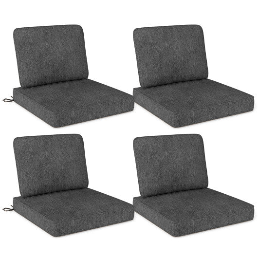 Set of 4 Outdoor Patio Cushion Set with Removable Covers-Gray