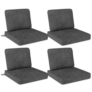 Set of 4 Outdoor Patio Cushion Set with Removable Covers-Gray