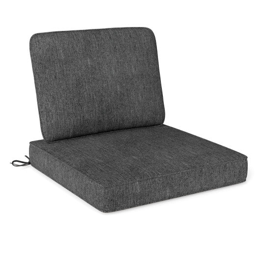 Set of 4 Outdoor Patio Cushion Set with Removable Covers-Gray