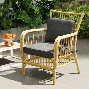 Set of 4 Outdoor Patio Cushion Set with Removable Covers-Gray