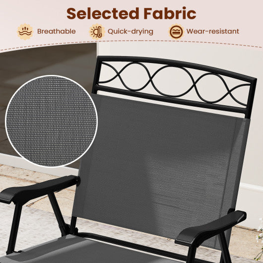 Outdoor Glider Chairs Set of 2 with Ergonomic Backrest and Seat-Beige