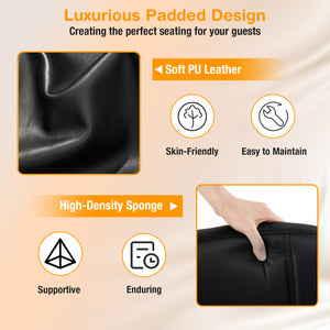 Set of 4 Upholstered Waiting Room Chair with Armrest and Ergonomic Backrest-Black