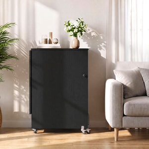 Sewing Machine Table with Charging Station and Lockable Casters-Black