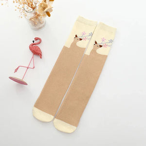 Colorful Embroidered Knee High Socks for Girls