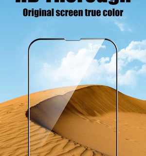 4Pcs Full Cover Protective Glass For iPhone 14 11 12 13 Pro Max Screen Protector For iPhone X XR Xs Max Tempered Glass Film 9H Tempered Glass Film Case-Friendly Screen Protector For iPhone