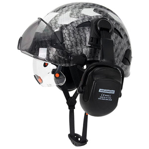 Total Head Protection: Safety Helmet with Visor and Earmuffs