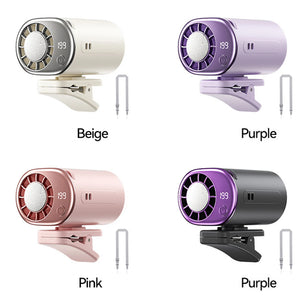Hands-Free Hanging Neck Fan USB Rechargeable Desk Fan with LED Display 199 Speeds Adjustable for Camping Outdoor