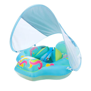 Toddler Swim Ring Shade Baby Swimming Pool Float Inflatable