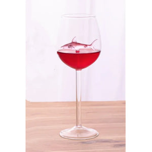 Shark Inside Red Wine Glass