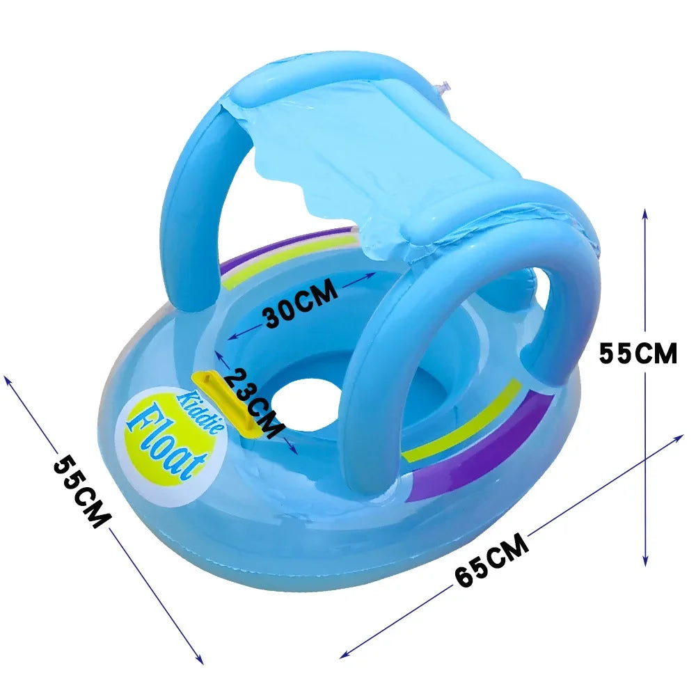 Safe and Fun Baby Swim Ring with Sun Protection