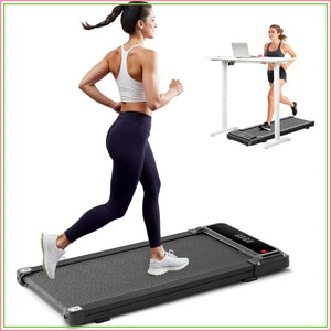 Under Desk Walking Pad, Portable Compact Electric Treadmill, Quiet Fitness Machine with Remote & LED Display for Home Office