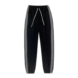 Women's Elastic High Waist Checkered Pants
