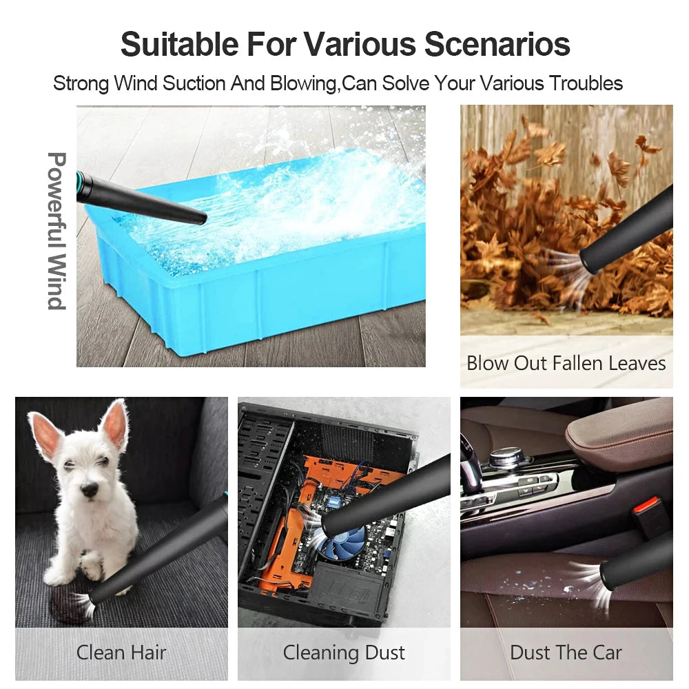 2 In 1 Electric Air Blower Garden Cordless Vacuum Cleaner Dust Computer Collector Handheld Power Tools For Makita 18V Battery