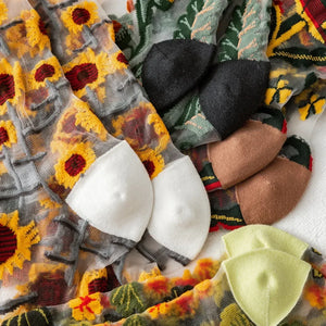 Sheer Plant Lover Socks in 8 Nature-Inspired Styles [Fits Size 5-9]