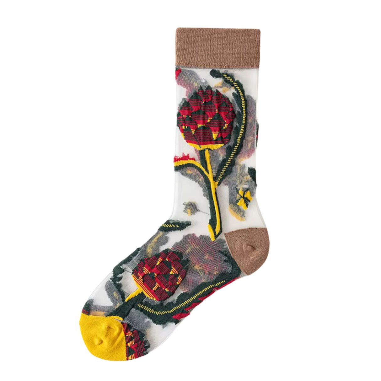 Sheer Plant Lover Socks in 8 Nature-Inspired Styles [Fits Size 5-9]