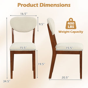 Sherpa Dining Chairs Set of 4 with Rubber Wood Legs for Dining Room-Walnut