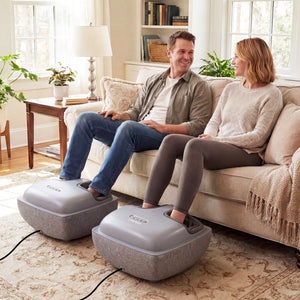 Shiatsu Foot Massager with 3-Level Deep Kneading and Air Compression-Gray