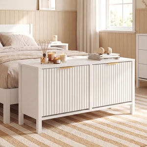 Shoe Storage Bench Narrow Wooden Entryway Bench with 2 Flip Drawers-White
