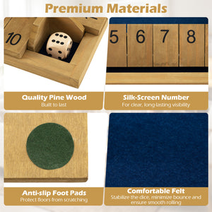 24 Inch Extra-Large Shut The Box Game for 2-4 Players