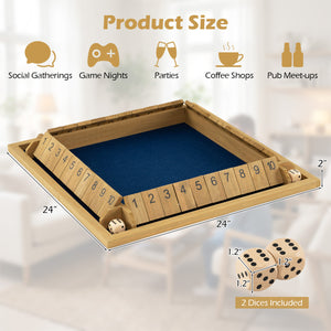 24 Inch Extra-Large Shut The Box Game for 2-4 Players
