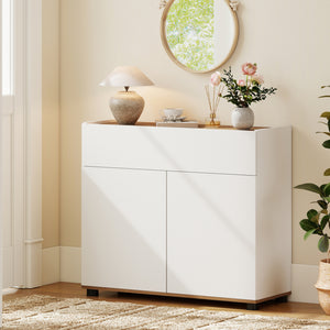 Sideboard Buffet Cabinet with Storage Wooden Kitchen Storage Cabinet-White