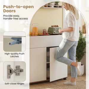Sideboard Buffet Cabinet with Storage Wooden Kitchen Storage Cabinet-White