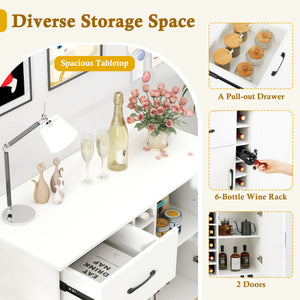 5 Pieces Patio Counter Height Bar Set with 4 Cushioned Barstools