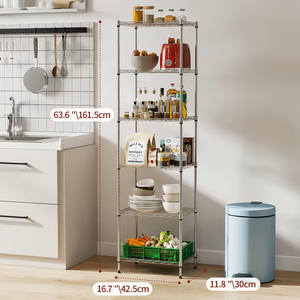3/4/5/6/7/8 Tier Storage Shelves-Adjustable Wire Shelving Rack-Multi Sizes
