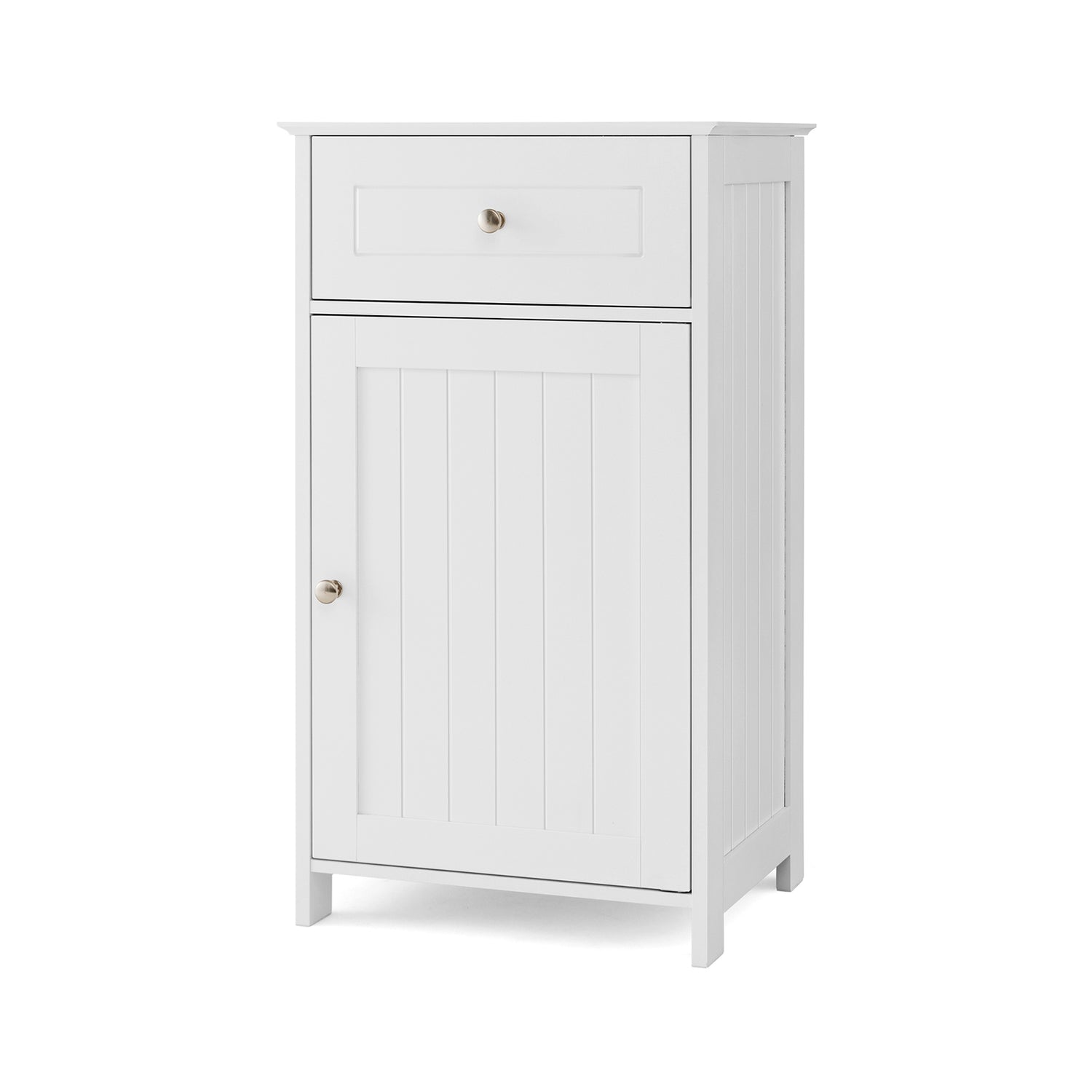 Single Door Bathroom Cabinet with Adjustable Shelf and Drawer-White