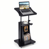 Sit-to-Stand Laptop Desk Cart Height Adjustable with Storage-Black