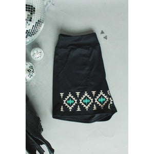 [Size M-3X] Tequila Shots Shorts in Midnight Black